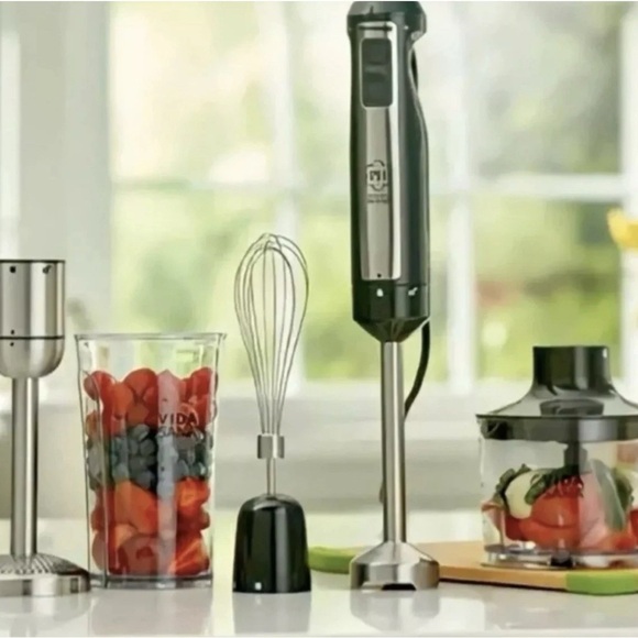 VIDA Stainless Steel Hand Blender Set - Silver and Black